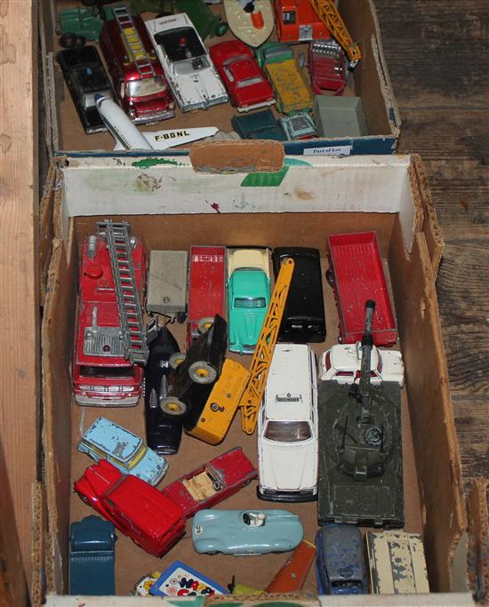 Two boxes of mixed Dinky toys